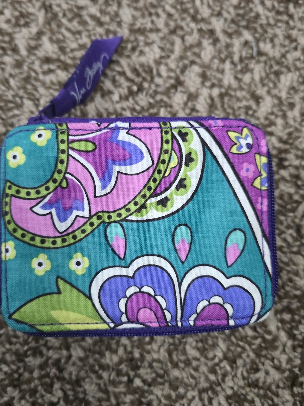 Vera Bradley Teal Purple Pink Paisley Pill Case